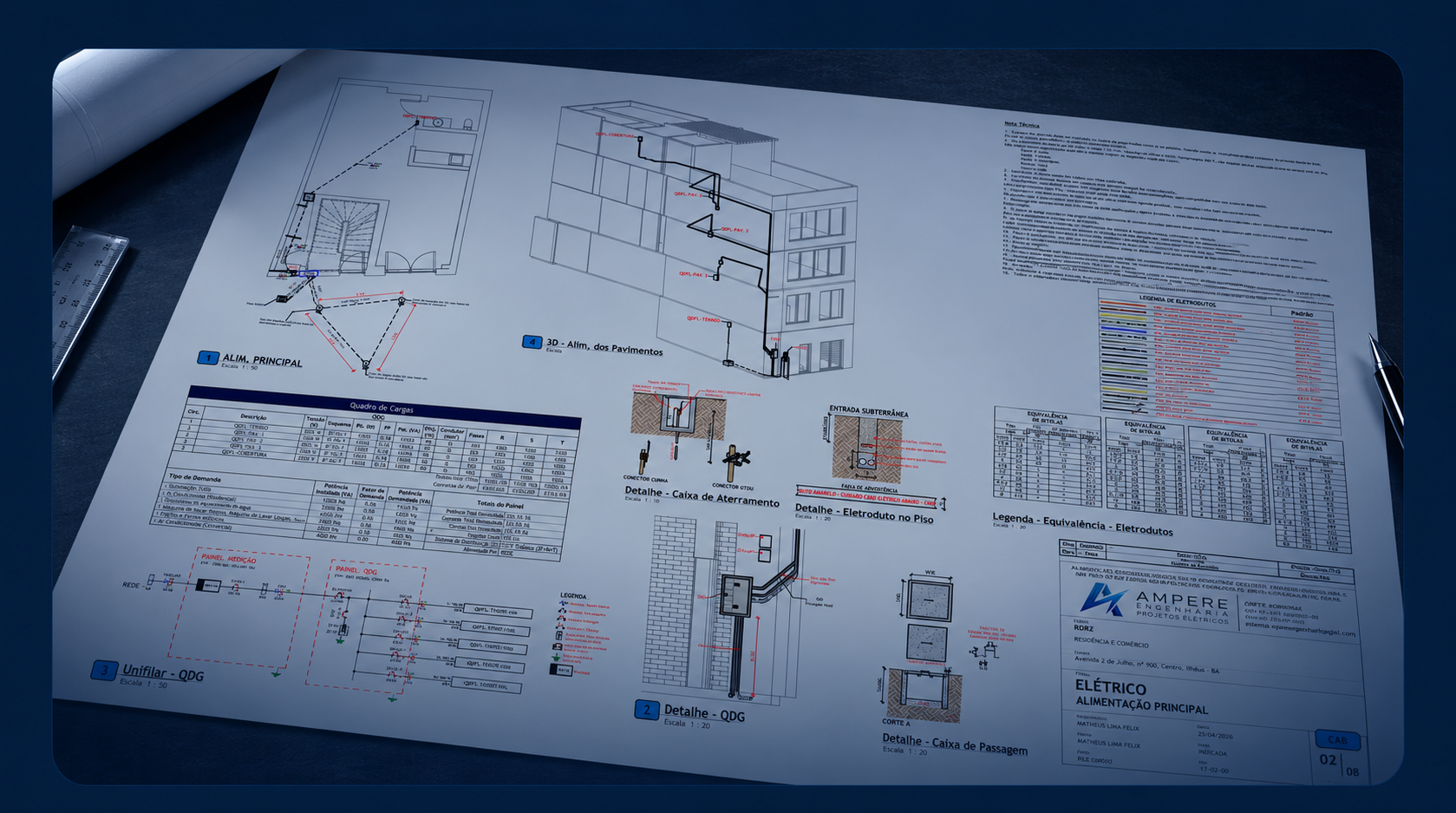 Projetos Residenciais e Comerciais — Dimensionamento e detalhamento técnico